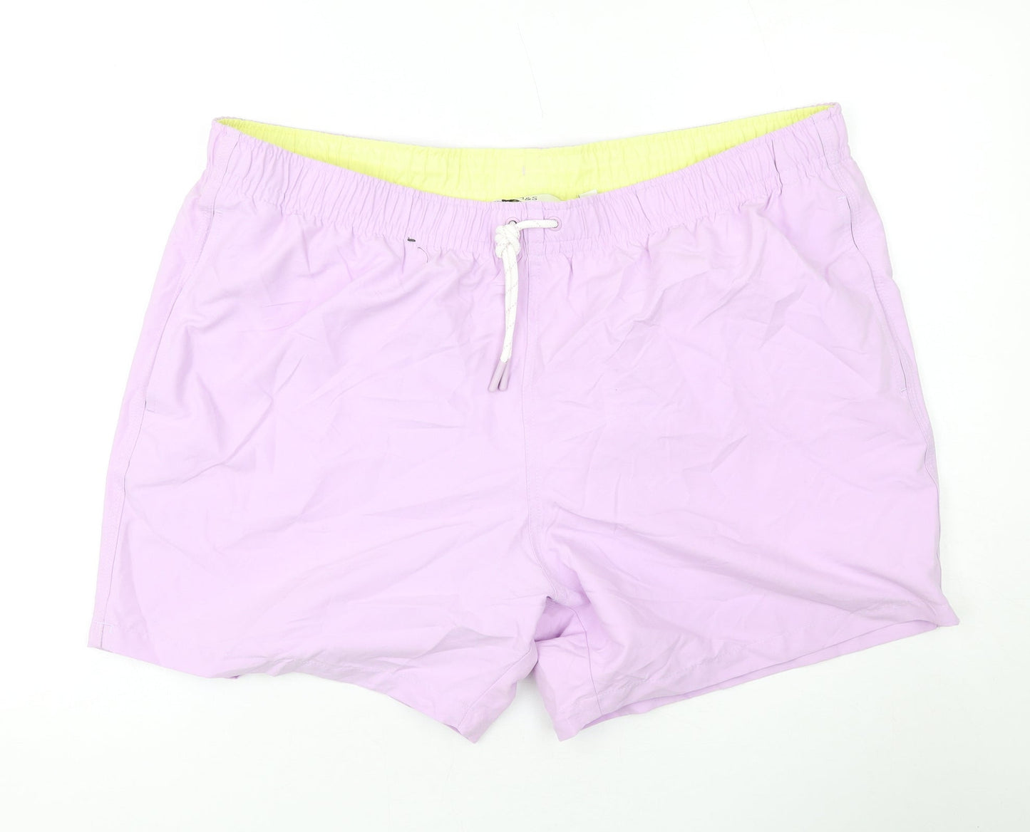 Marks and Spencer Mens Purple Polyester Bermuda Shorts Size 2XL L6 in Regular Drawstring