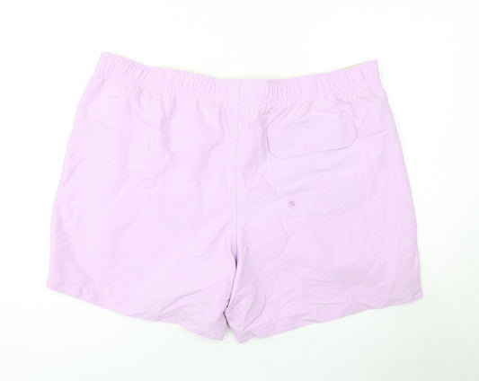 Marks and Spencer Mens Purple Polyester Bermuda Shorts Size 2XL L6 in Regular Drawstring