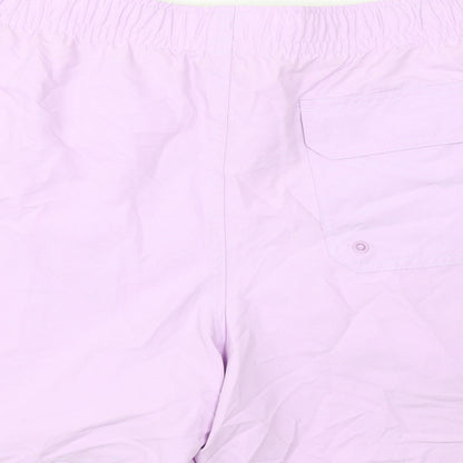 Marks and Spencer Mens Purple Polyester Bermuda Shorts Size 2XL L6 in Regular Drawstring