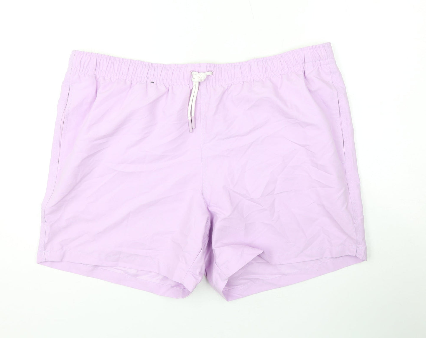 Marks and Spencer Mens Purple Polyester Bermuda Shorts Size 2XL L6 in Regular Drawstring - Swim Shorts