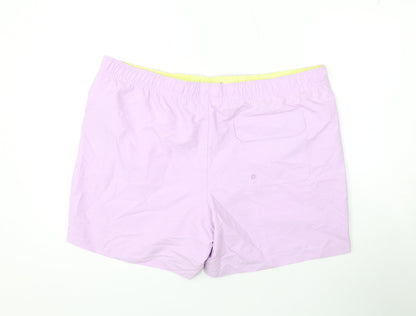 Marks and Spencer Mens Purple Polyester Bermuda Shorts Size 2XL L6 in Regular Drawstring - Swim Shorts