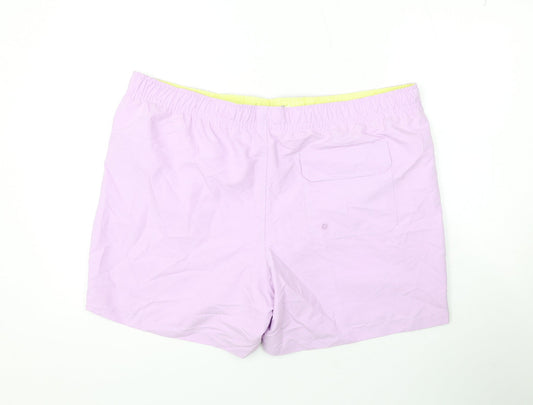 Marks and Spencer Mens Purple Polyester Bermuda Shorts Size 2XL L6 in Regular Drawstring - Swim Shorts