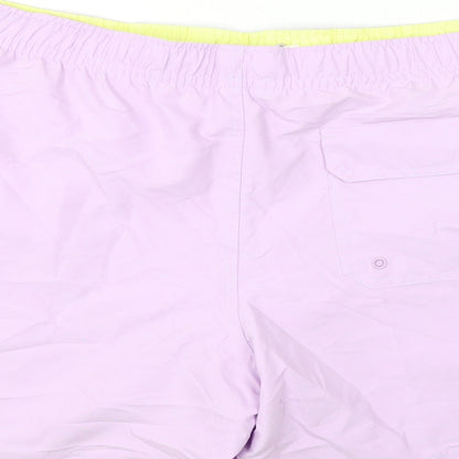 Marks and Spencer Mens Purple Polyester Bermuda Shorts Size 2XL L6 in Regular Drawstring - Swim Shorts