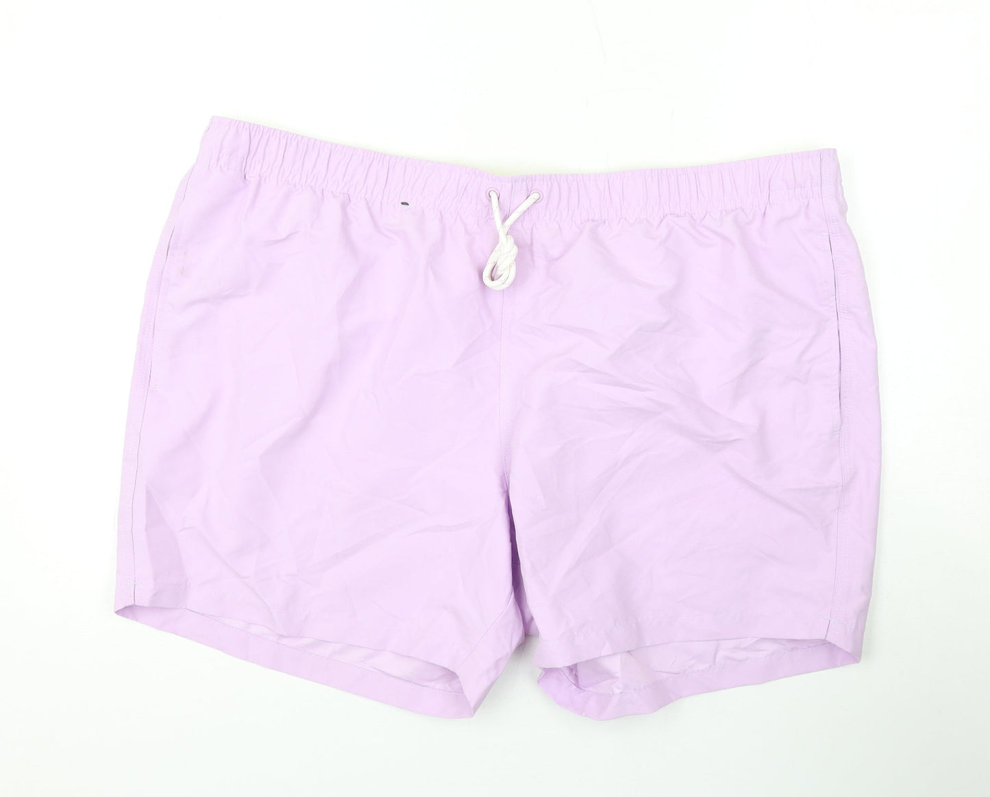 Marks and Spencer Mens Purple Polyester Bermuda Shorts Size 3XL L6 in Regular Drawstring - Swim Shorts