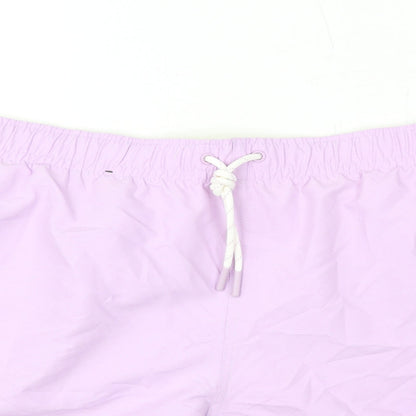 Marks and Spencer Mens Purple Polyester Bermuda Shorts Size 3XL L6 in Regular Drawstring - Swim Shorts