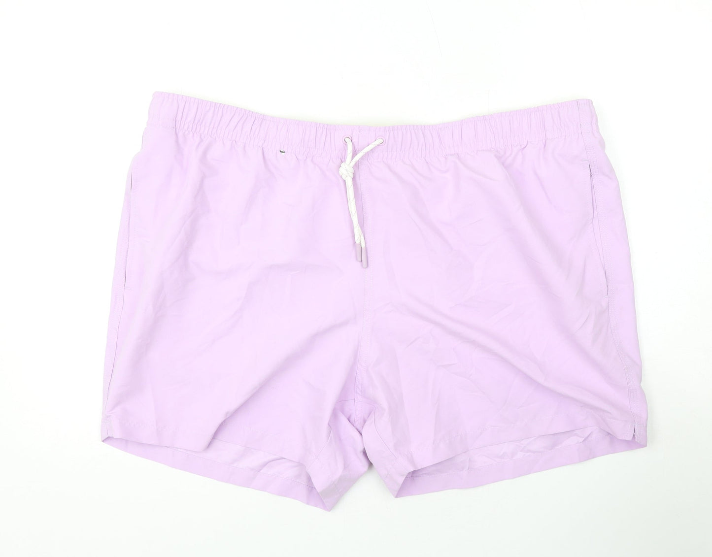 Marks and Spencer Mens Purple Polyester Bermuda Shorts Size 3XL L6 in Regular Drawstring - Swim Shorts