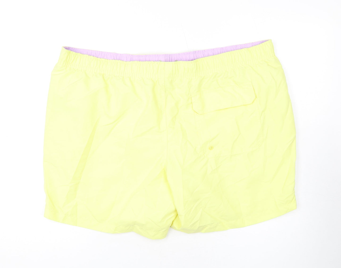 Marks and Spencer Mens Yellow Polyester Bermuda Shorts Size 3XL L10 in Regular Drawstring - Swim Shorts
