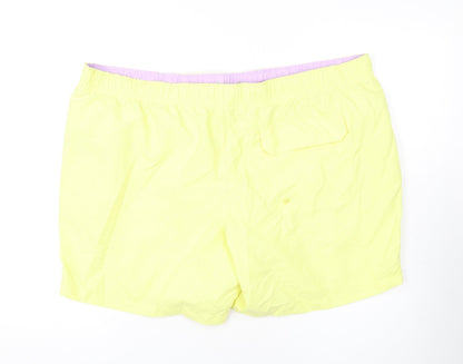 Marks and Spencer Mens Yellow Polyester Bermuda Shorts Size 3XL L10 in Regular Drawstring - Swim Shorts