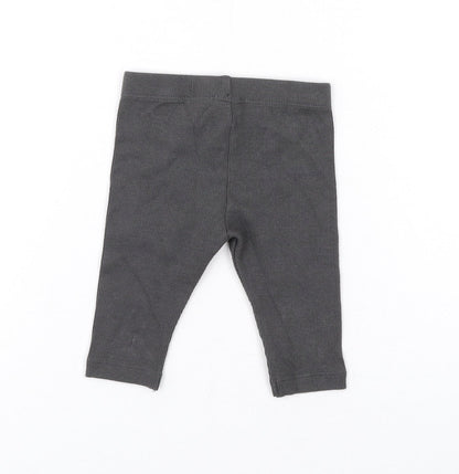 Marks and Spencer Baby Grey Cotton Jogger Leggings Size 0-3 Months Pullover