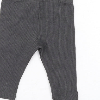 Marks and Spencer Baby Grey Cotton Jogger Leggings Size 0-3 Months Pullover