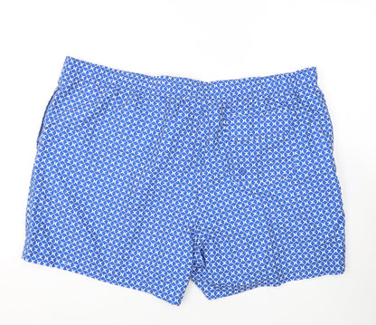 Marks and Spencer Mens Blue Polyester Bermuda Shorts Size 3XL L6 in Regular Drawstring - Swim Shorts