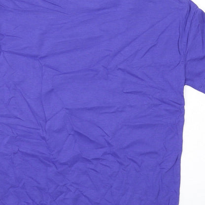 Marks and Spencer Boys Purple Cotton Basic T-Shirt Size 10-11 Years Round Neck Pullover - Marvel