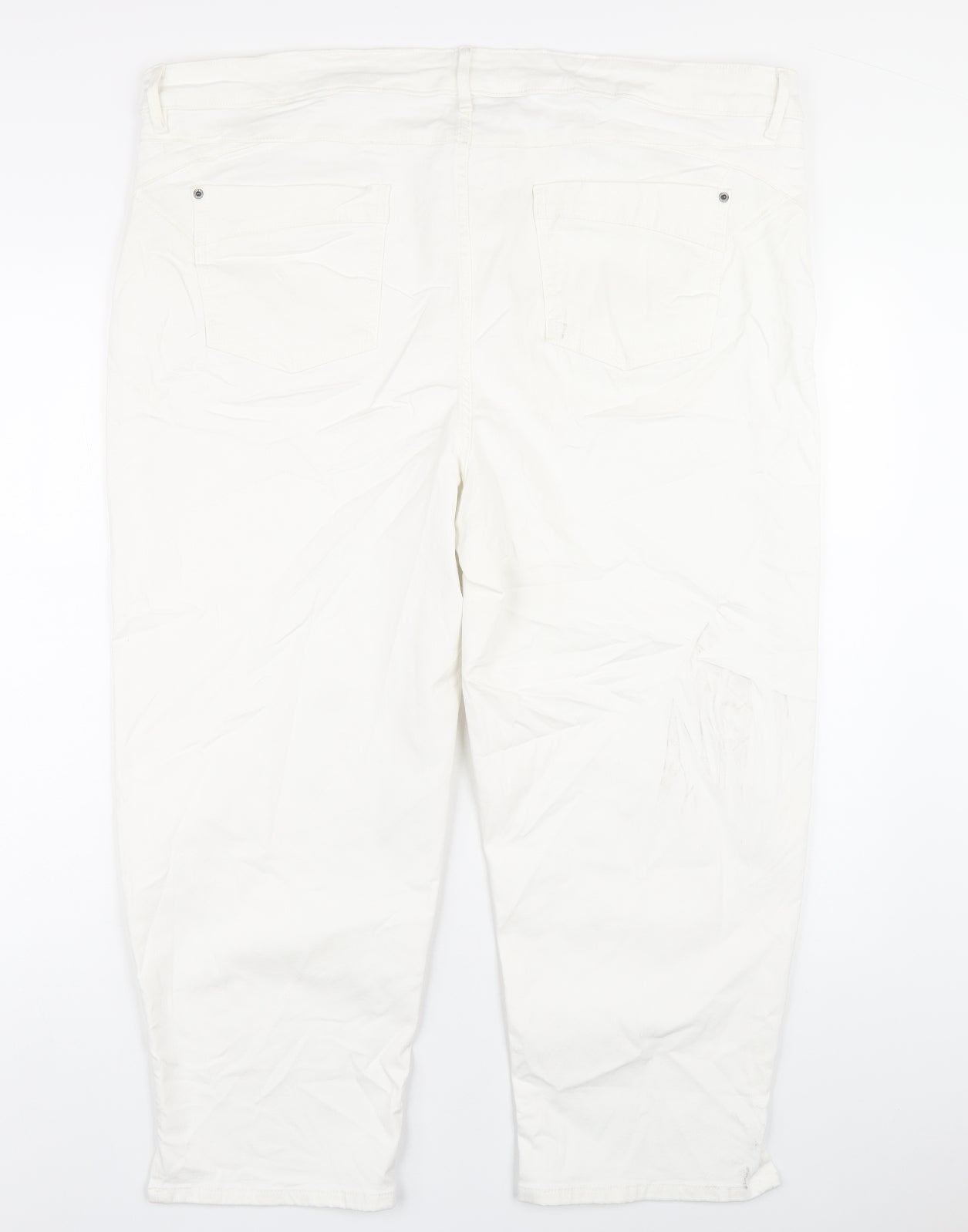 Womens UK Size 24 Marks and Spencer Regular Fit Straight White Jeans