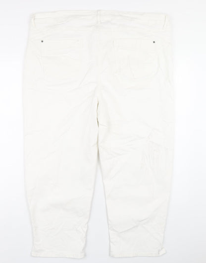Womens UK Size 24 Marks and Spencer Regular Fit Straight White Jeans