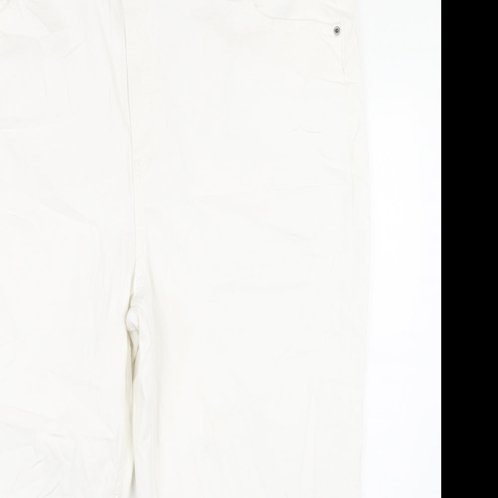 Womens UK Size 24 Marks and Spencer Regular Fit Straight White Jeans