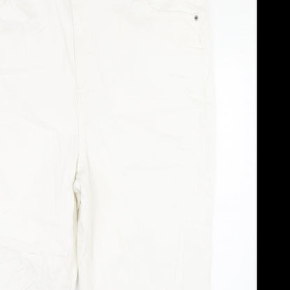 Womens UK Size 24 Marks and Spencer Regular Fit Straight White Jeans