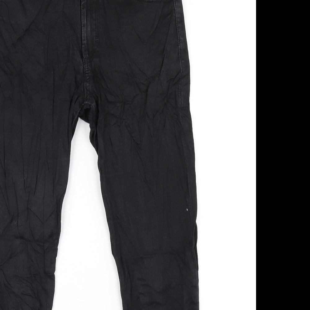 Topshop Womens Black Cotton Skinny Jeans Size 10 L32 in Regular Zip