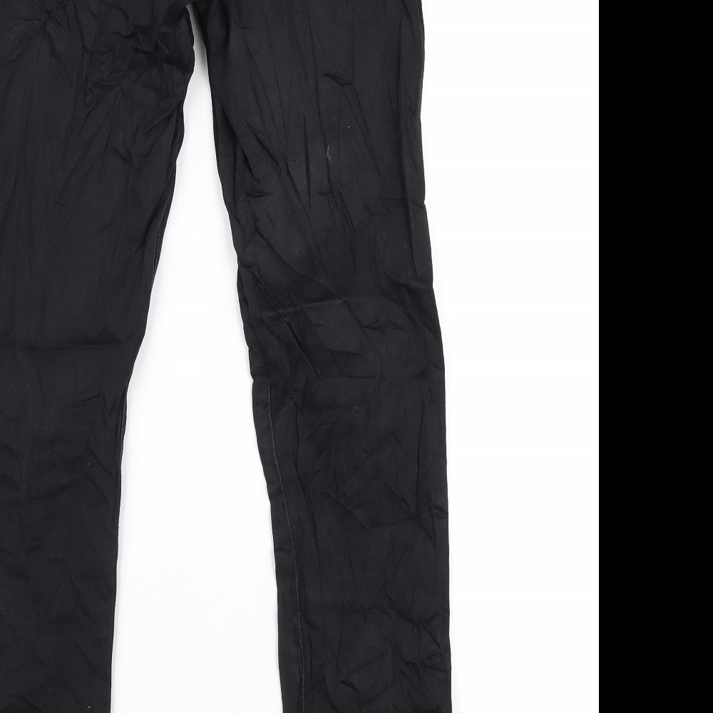 Topshop Womens Black Cotton Skinny Jeans Size 10 L32 in Regular Zip