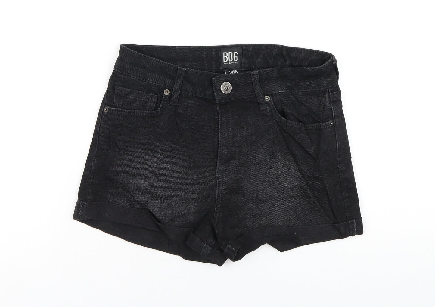 BDG Womens Black Cotton Boyfriend Shorts Size 26 in Regular Zip