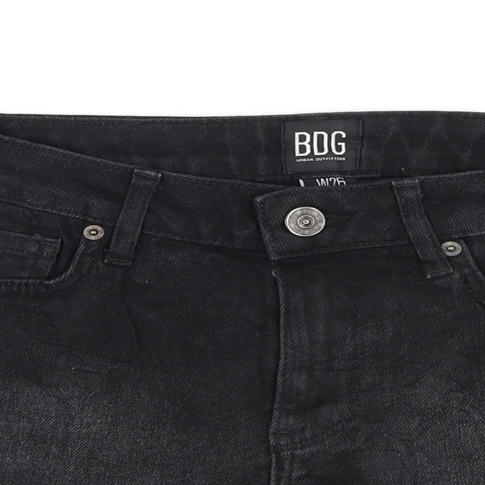 BDG Womens Black Cotton Boyfriend Shorts Size 26 in Regular Zip