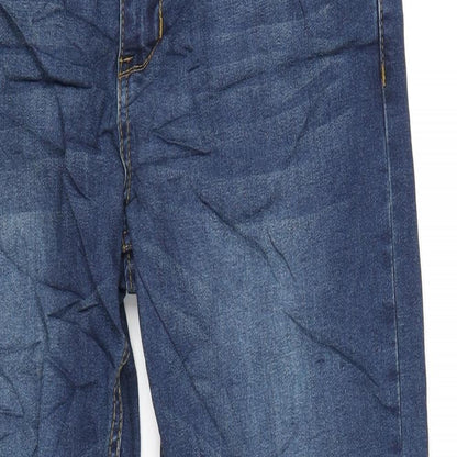 Boohoo Mens Blue Cotton Skinny Jeans Size 32 in L30 in Regular Zip