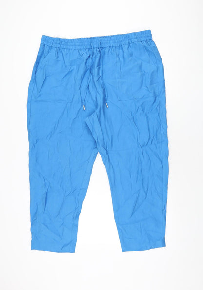 Womens UK Size 20 Marks and Spencer Regular Fit  Blue Trousers