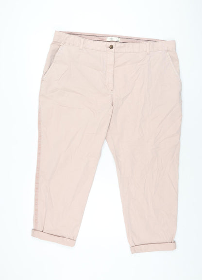 Womens UK Size 20 Marks and Spencer Regular Fit Chino Pink Trousers