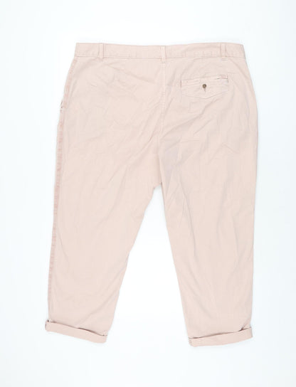 Womens UK Size 20 Marks and Spencer Regular Fit Chino Pink Trousers