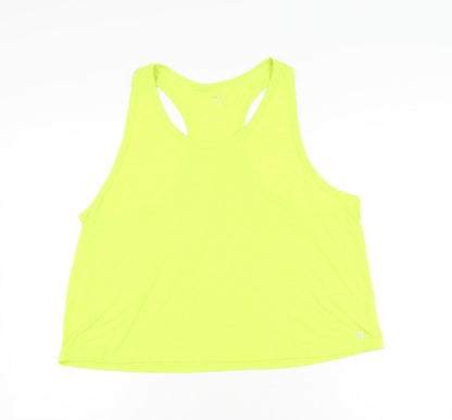 Goodmove Womens Green Polyester Basic Tank Size 18 Round Neck Pullover