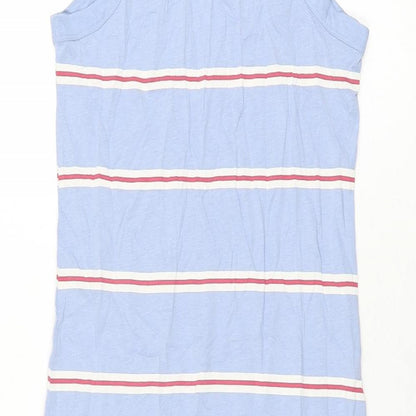 Marks and Spencer Womens Blue Striped Cotton Bodycon Size S Round Neck Pullover