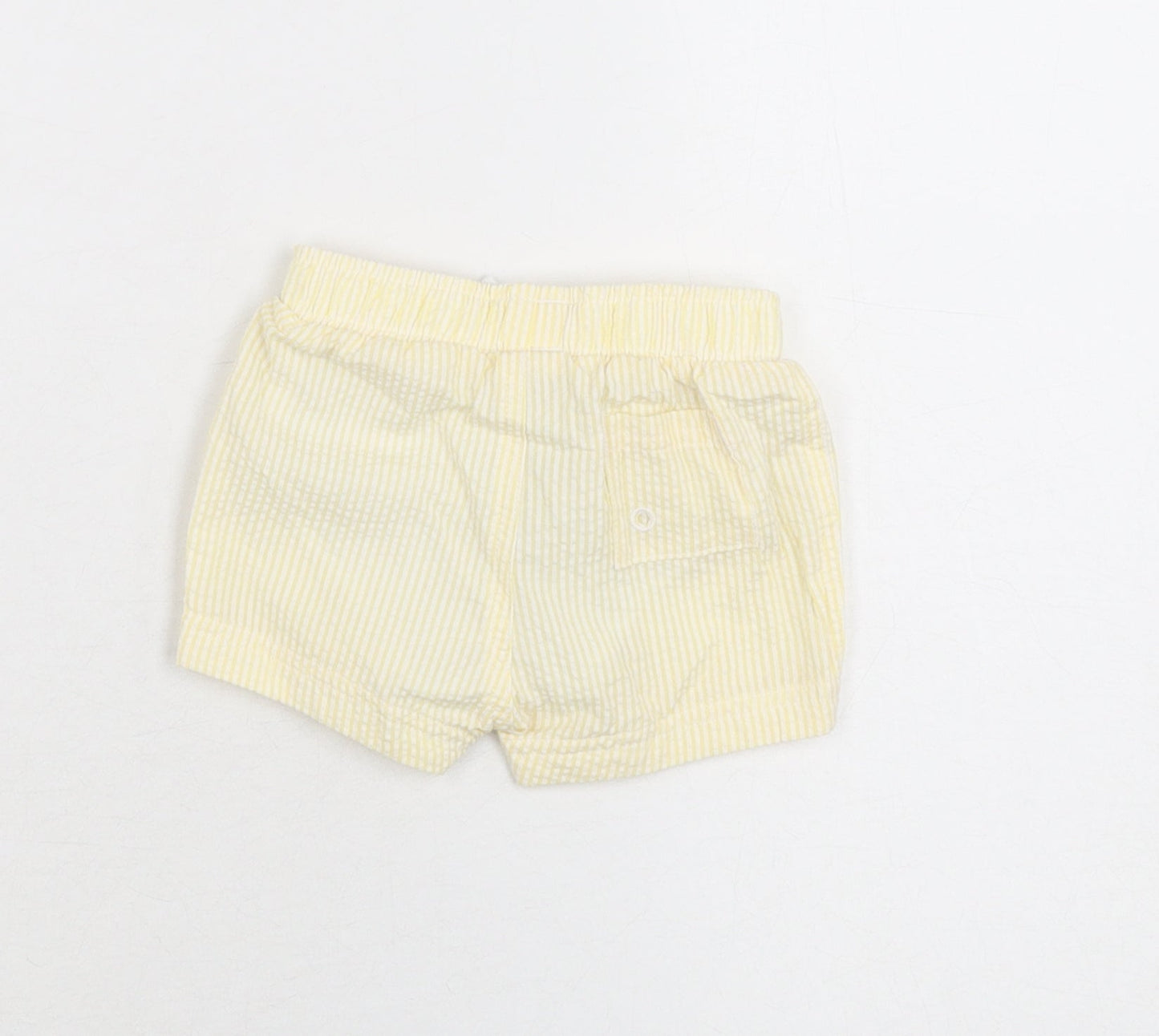 Marks and Spencer Boys Yellow Striped Polyester Shorts Outfit/Set Size 0-3 Months Drawstring - Swim Short