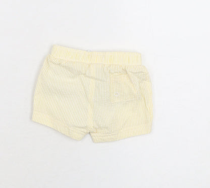 Marks and Spencer Boys Yellow Striped Polyester Shorts Outfit/Set Size 0-3 Months Drawstring - Swim Short