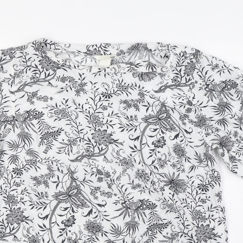 Womens UK Size 10 H&M White Basic Blouse