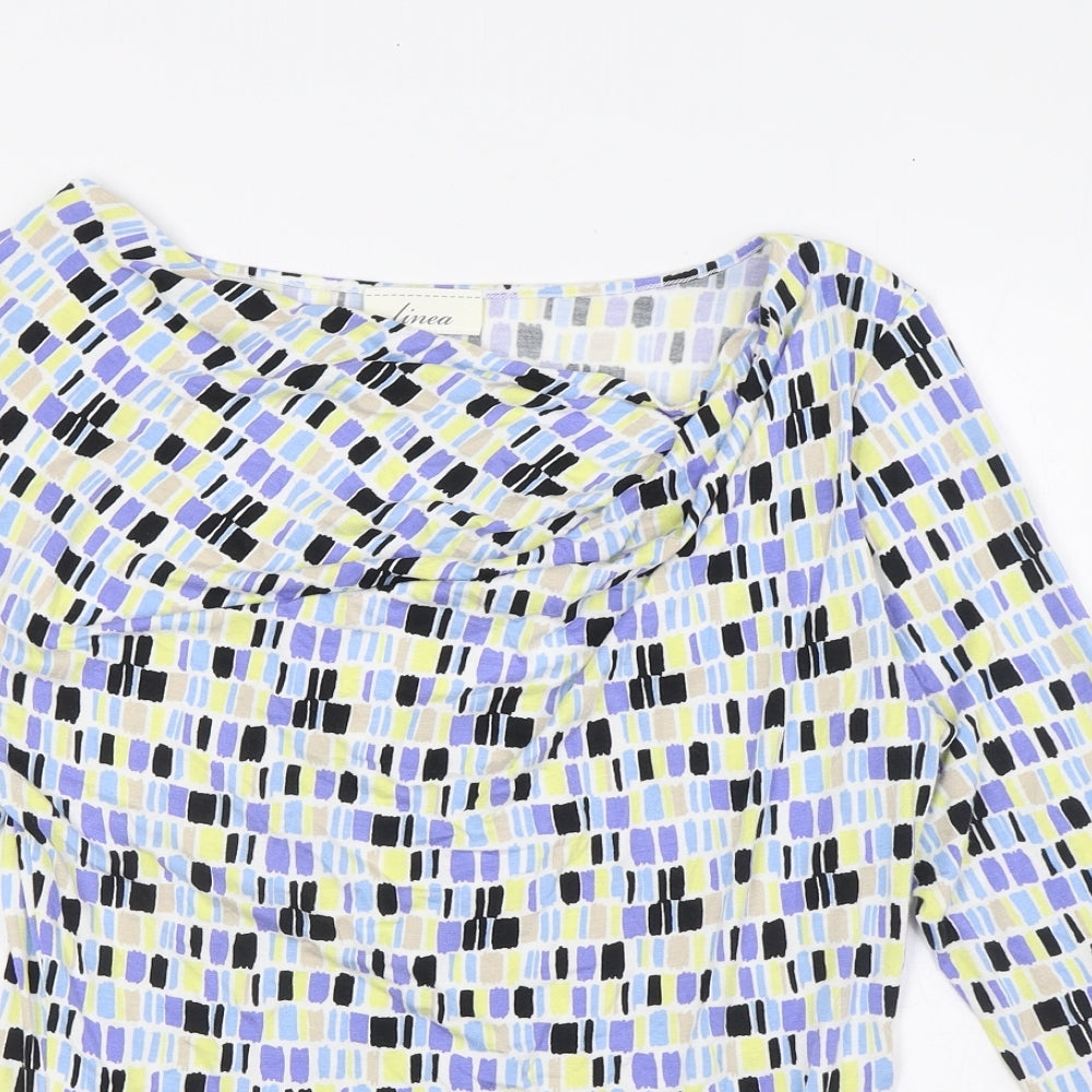 Womens UK Size M Linea Multicoloured Basic Blouse