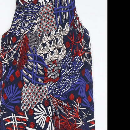 H&M Womens Multicoloured Polyester Shirt Dress Size 4 Round Neck Pullover