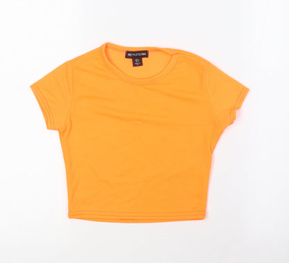 Womens UK Size 6 PRETTYLITTLETHING Orange Cropped Blouse