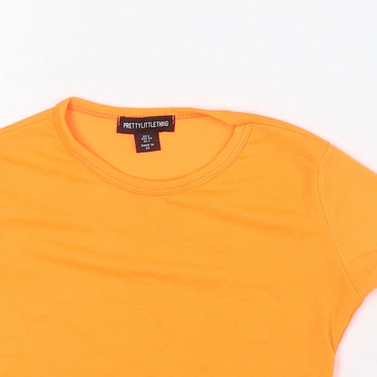 Womens UK Size 6 PRETTYLITTLETHING Orange Cropped Blouse