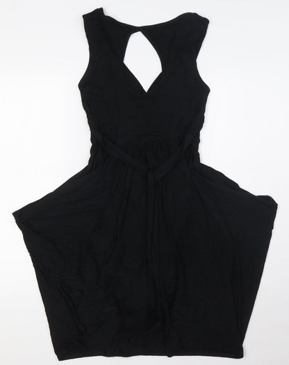 Apricot Womens Black Polyester A-Line Size M V-Neck Pullover - Key Hole Back