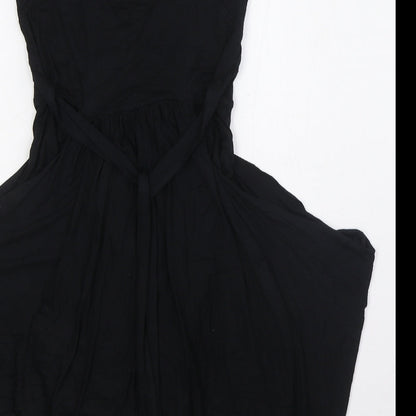 Apricot Womens Black Polyester A-Line Size M V-Neck Pullover - Key Hole Back