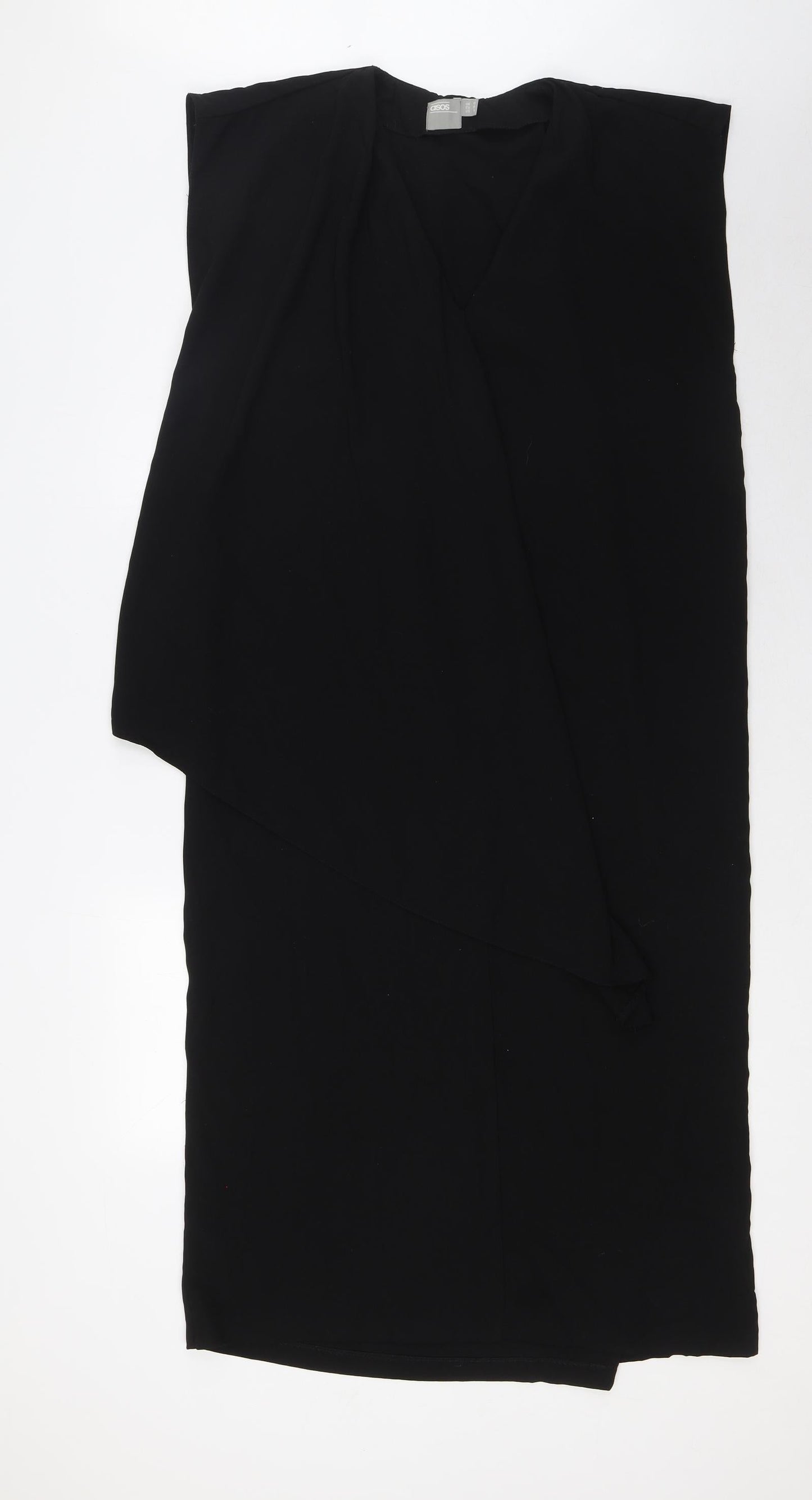 ASOS Womens Black Polyester A-Line Size 10 V-Neck Pullover - Layered
