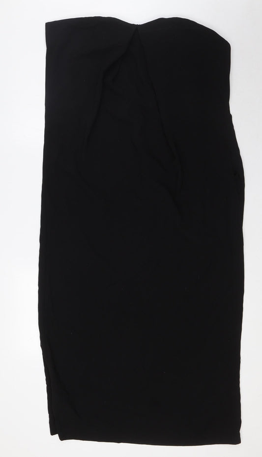 ASOS Womens Black Polyester A-Line Size 10 V-Neck Pullover - Layered