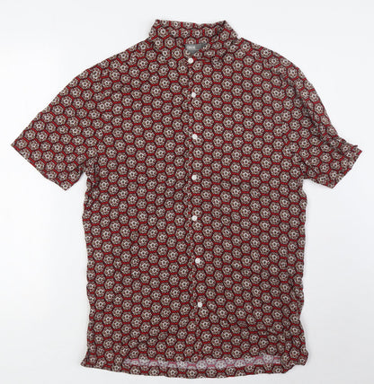 ASOS Mens Multicoloured Viscose Button-Up Size S Collared Button