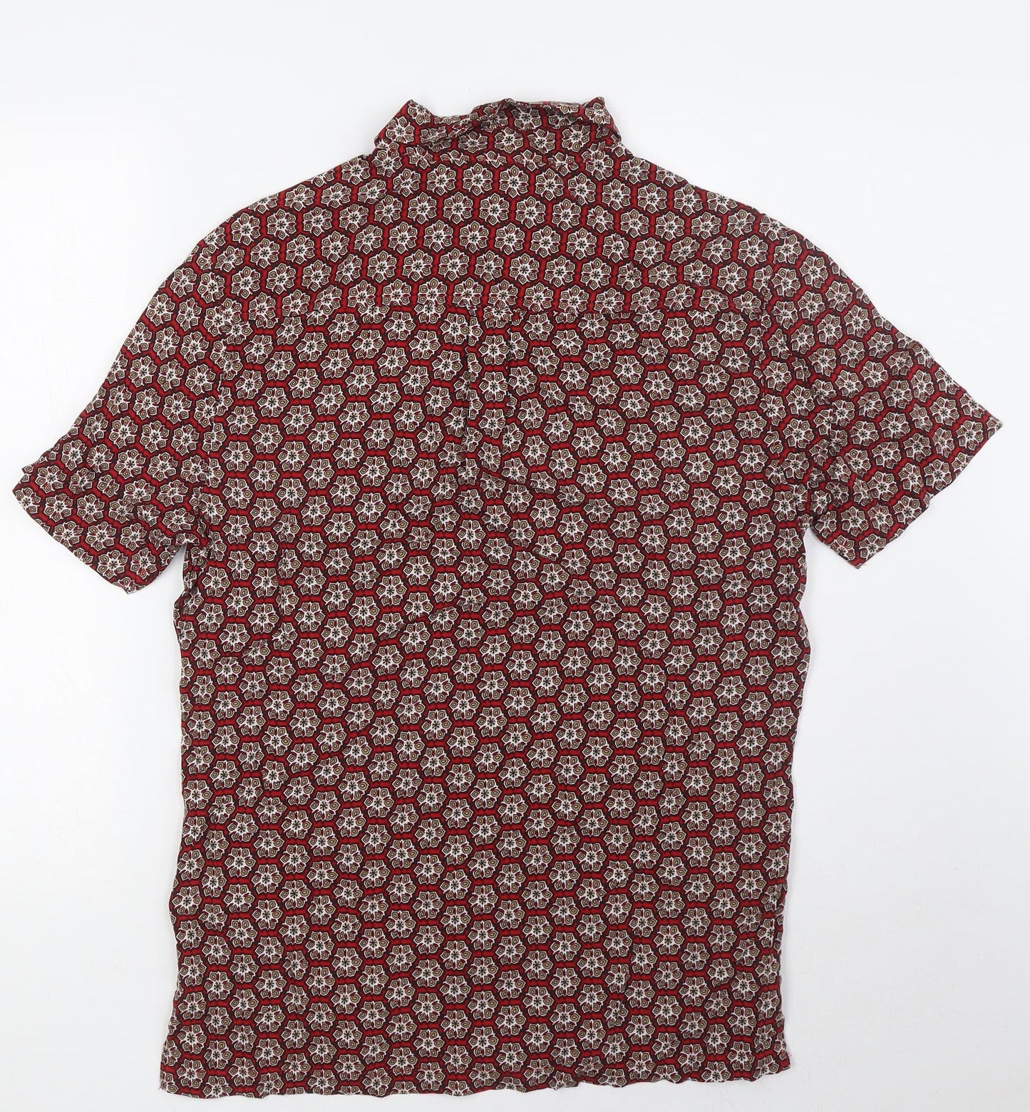 ASOS Mens Multicoloured Viscose Button-Up Size S Collared Button