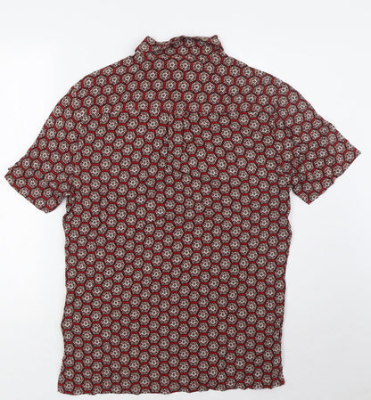 ASOS Mens Multicoloured Viscose Button-Up Size S Collared Button