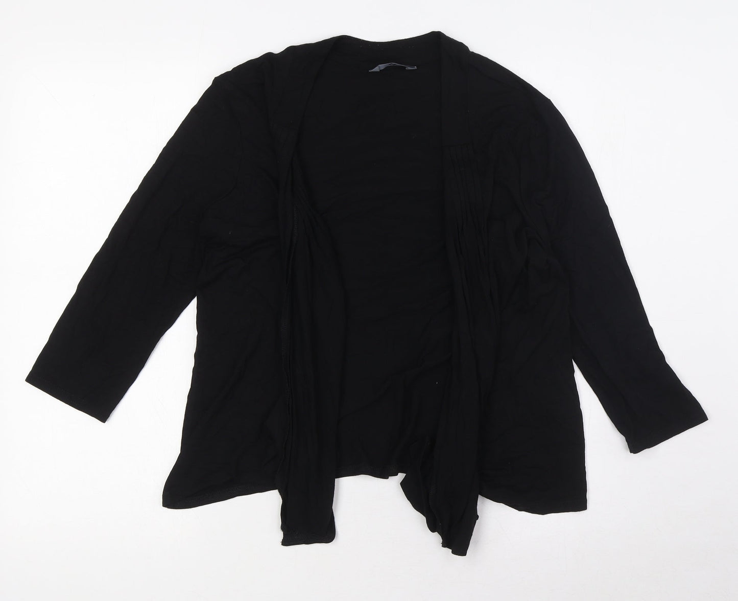 BHS Womens Black V-Neck Viscose Cardigan Jumper Size 12 - Waterfall