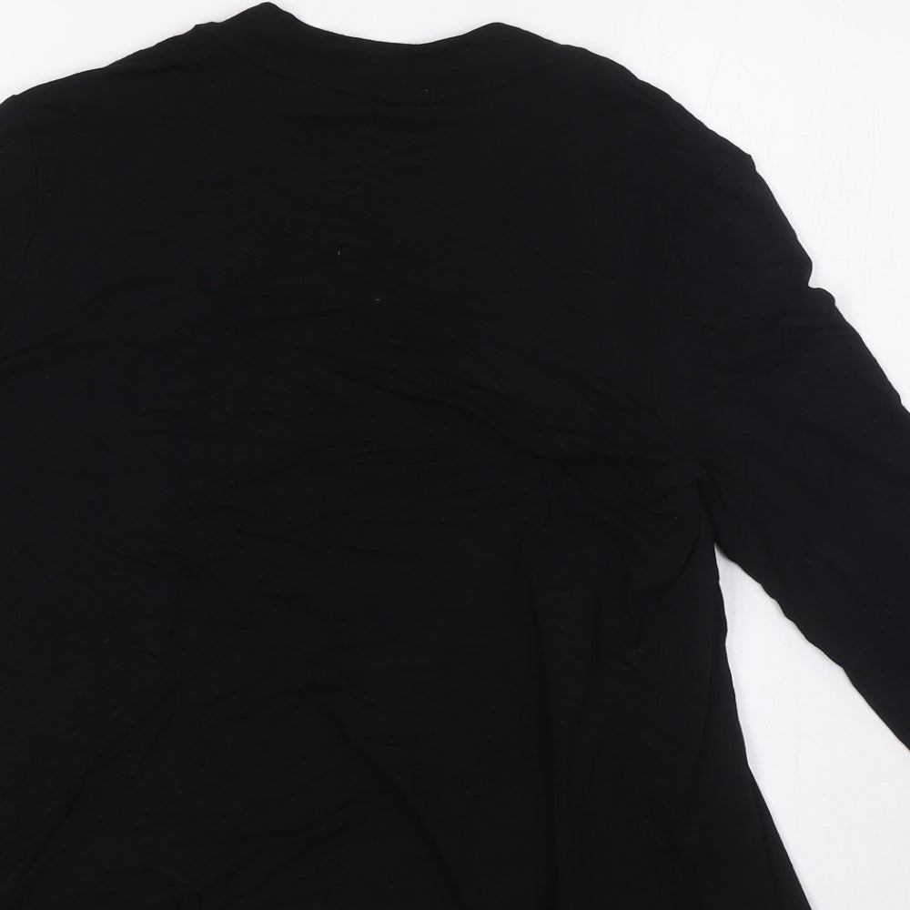 BHS Womens Black V-Neck Viscose Cardigan Jumper Size 12 - Waterfall