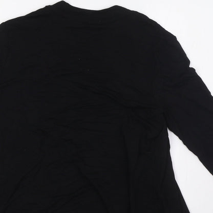 BHS Womens Black V-Neck Viscose Cardigan Jumper Size 12 - Waterfall