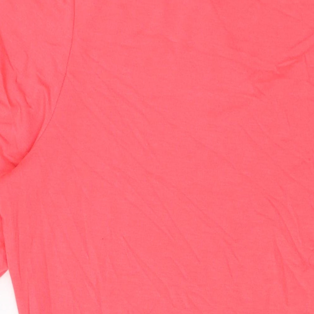Marks and Spencer Womens Pink Viscose A-Line Size 12 V-Neck Pullover
