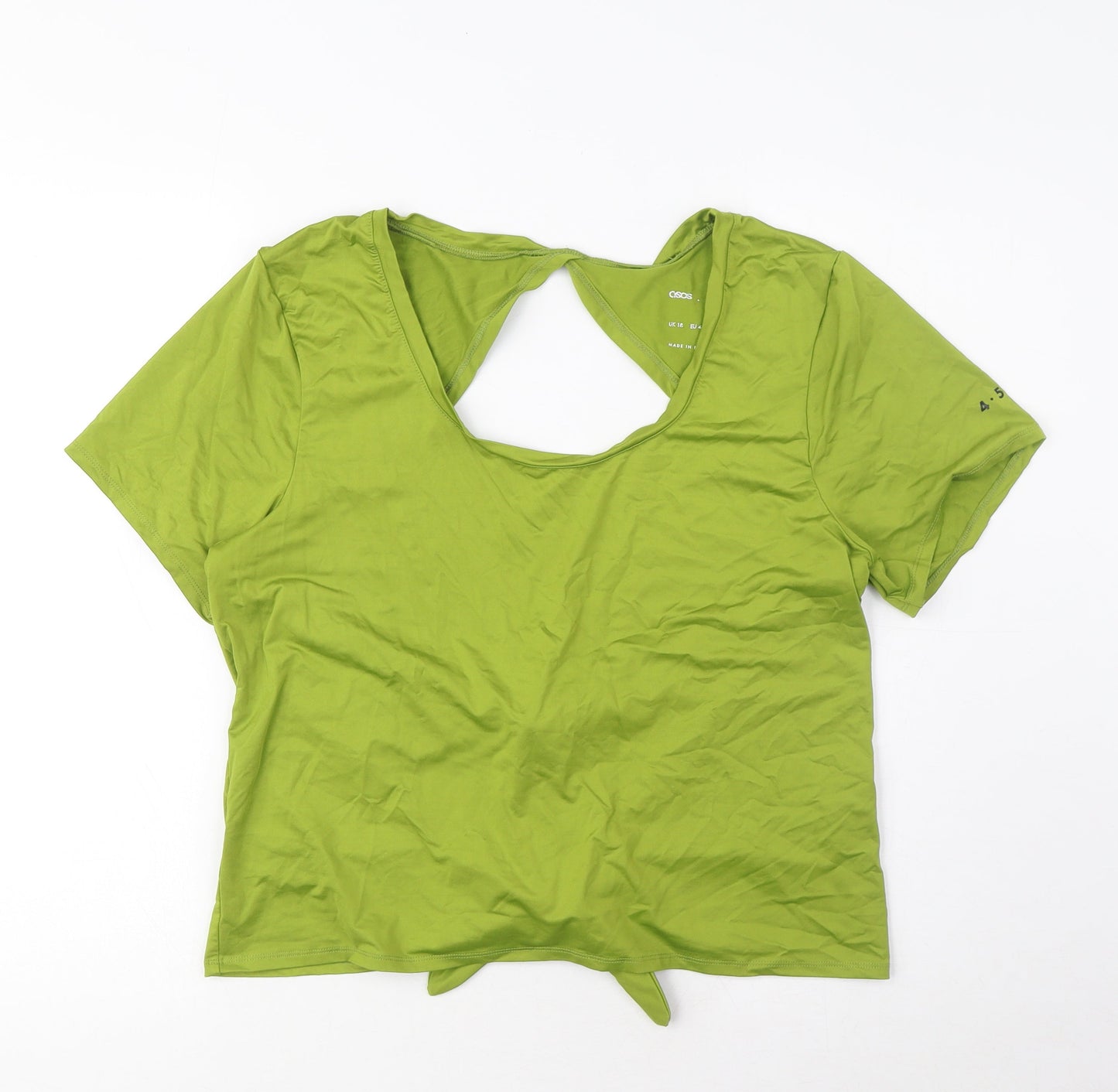 Womens UK Size 18 ASOS Green Basic T-Shirt