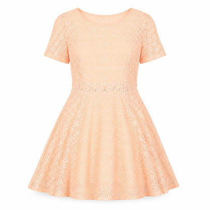 Divided by H&M Womens Orange Polyamide A-Line Size 10 Round Neck Pullover - Lace